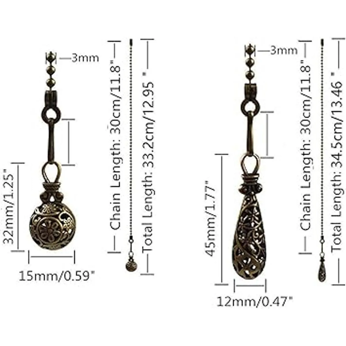 Hyamass 2 piezas vintage hueco encanto colgante ventilador_2
