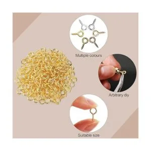 600 ganchos de tornillo de ojo de 6 colores pequeños_2