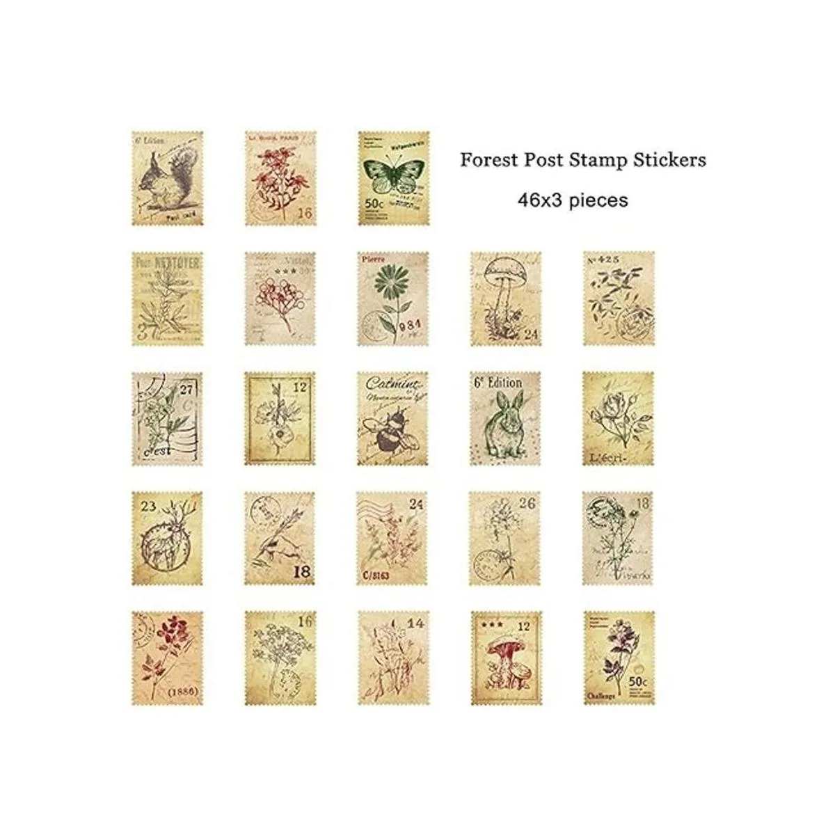 EORTA Juego de 138 pegatinas para sellos postales con_2