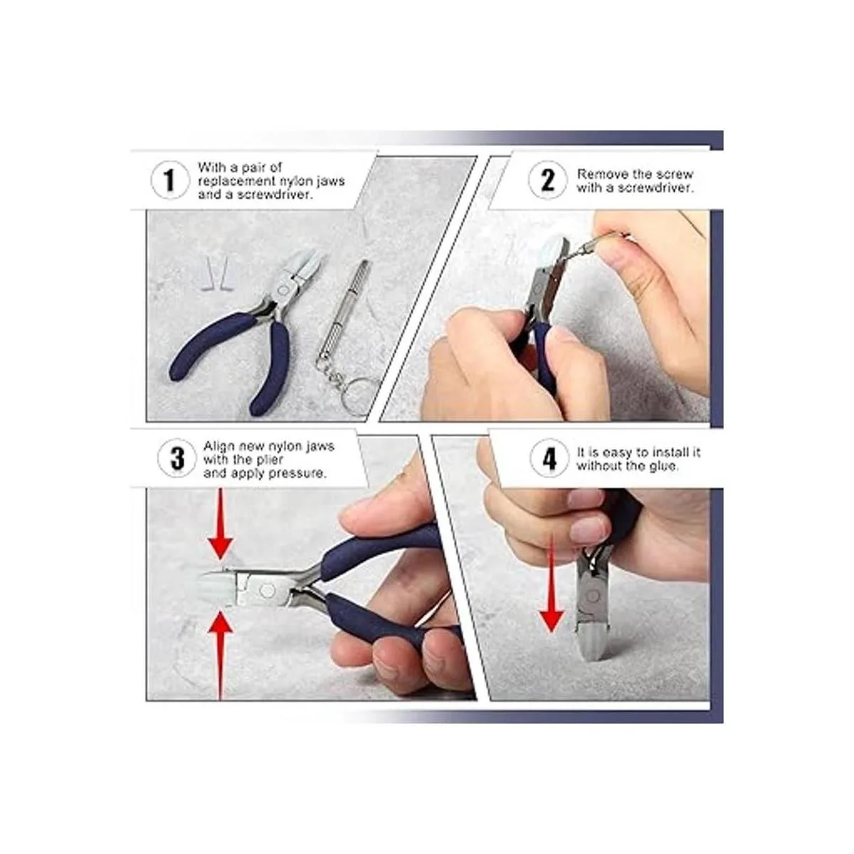 SPEEDWOX Alicates de nailon de punta plana de 3.5 pulgadas_6