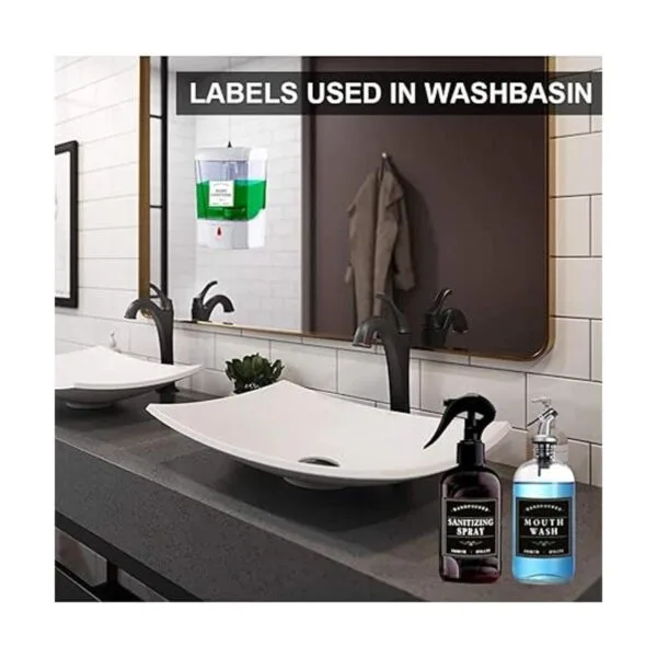 Amzlabel Etiqueta dispensadora de jabón en blanco y negro_5