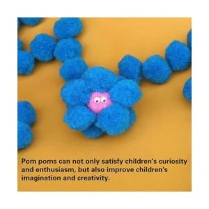 150 pompones azul claro pompones de 1 pulgada con ojos_6