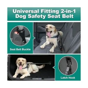 Junreox Paquete de 2 cinturones de seguridad para perro_4