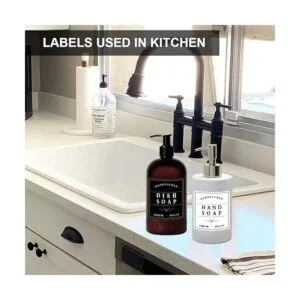 Amzlabel Etiqueta dispensadora de jabón en blanco y negro_4