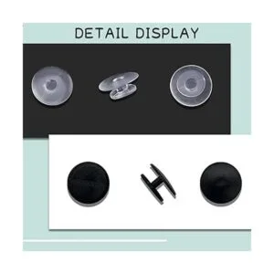 300 dijes de botón de plástico con hebilla negra_3