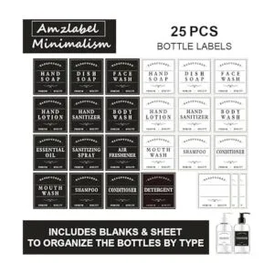 Amzlabel Etiqueta dispensadora de jabón en blanco y negro_7