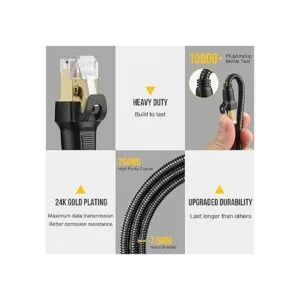 TechDuck Cable Ethernet Cat 8 de 6 pies trenzado de 26_3