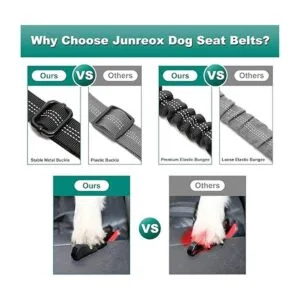 Junreox Paquete de 2 cinturones de seguridad para perro_6
