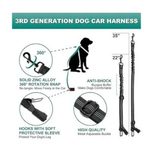 Junreox Paquete de 2 cinturones de seguridad para perro_5