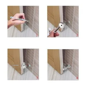 Kare Kind 4 tapones de puerta de resorte plata_6