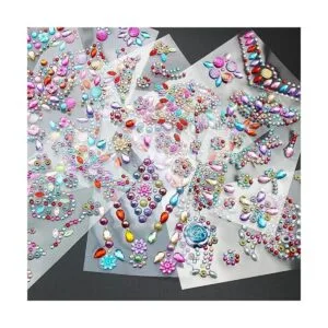 Ourart 14 hojas de calcomanías de diamantes de imitación_2