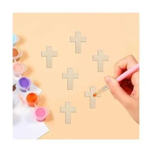 30 piezas de mini cruz de madera DIY recortes de 2_5