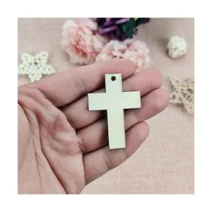 30 piezas de mini cruz de madera DIY recortes de 2_4