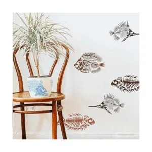 FINGERINSPIRE 2 plantillas de dibujo de fósiles de pescado_6