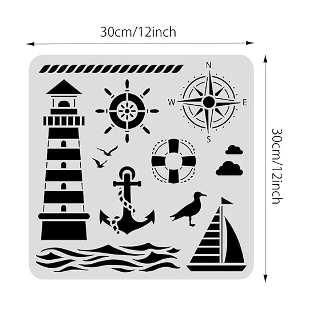 BENECREAT Lighthouse Plantillas de dibujo de plástico PET_2