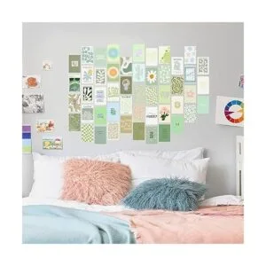 Kit de collage de pared de color verde salvia estética_4