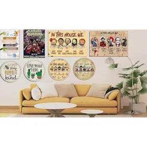 Cartel de metal vintage para niña placa de metal con_3