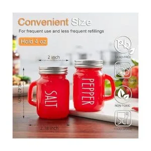 ZOSUJO Juego de saleros rojos y pimenteros de 4 onzas_3