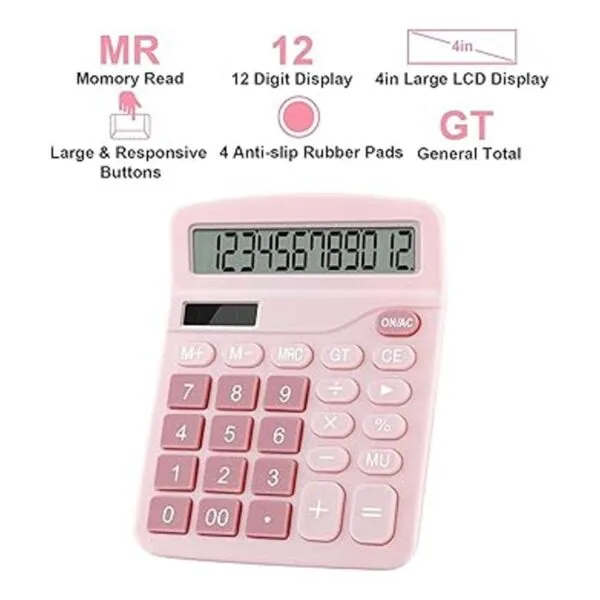 Podokas Office Calculators Desktop 12Digit Battery Dual_4
