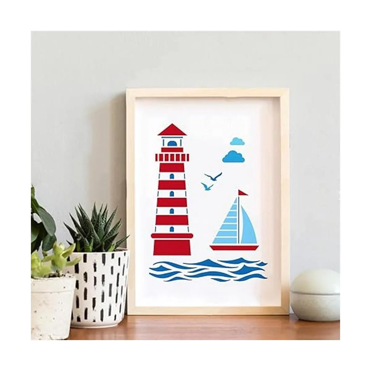 BENECREAT Lighthouse Plantillas de dibujo de plástico PET_5