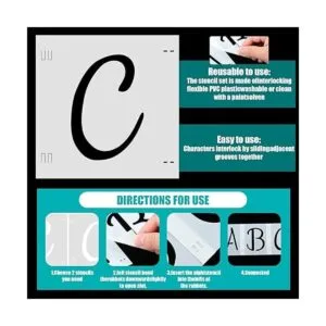 38 plantillas de letras reutilizables de plástico para_3