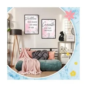 inspiradoras de pared arte moderno floral rosa_5