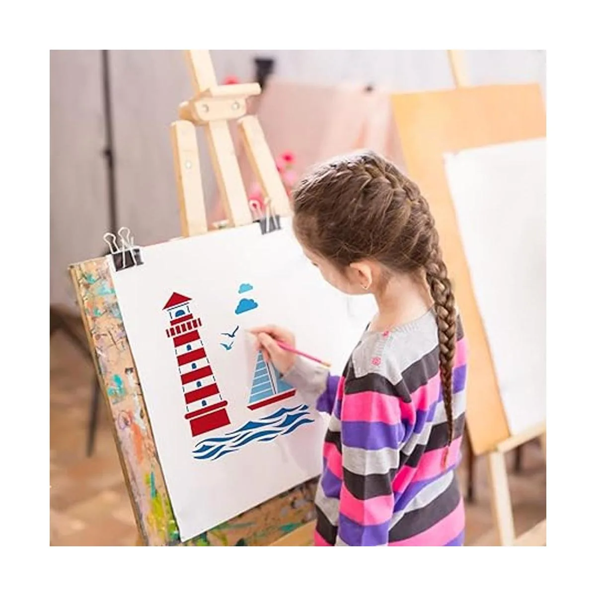 BENECREAT Lighthouse Plantillas de dibujo de plástico PET_7