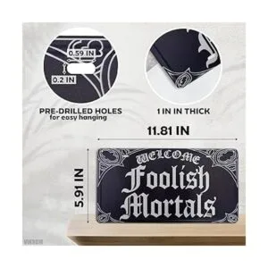 VIKROM Letrero retro de bienvenida de los mortales tontos_2