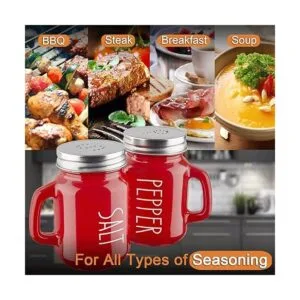 ZOSUJO Juego de saleros rojos y pimenteros de 4 onzas_5