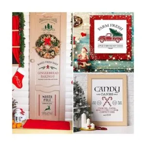 Newmemo Plantillas de Navidad grandes para pintar sobre_6