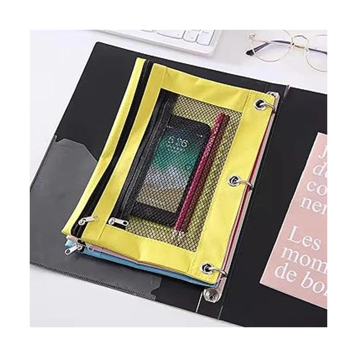 SORDIM Estuche para lápices de 3 anillos paquete de 2_6