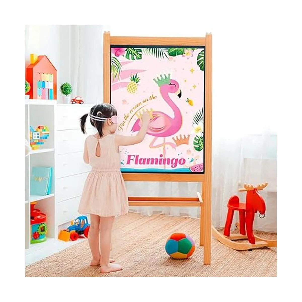 WERNNSAI Pin The Crown on The Flamingo Game Juego de_6