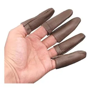 SUKPSY 3 pares de protectores de dedos de cuero para tejer_7