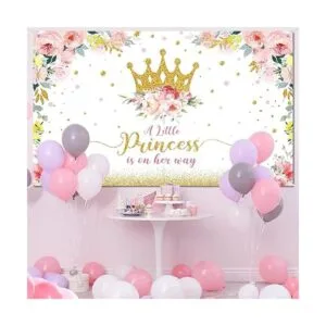 Telón de fondo de baby shower pequeña princesa_4