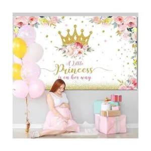 Telón de fondo de baby shower pequeña princesa_5