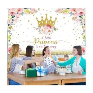 Telón de fondo de baby shower pequeña princesa_6
