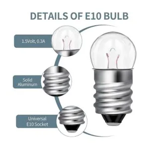 20 bombillas E10 de base de tornillo miniatura de repuesto_3