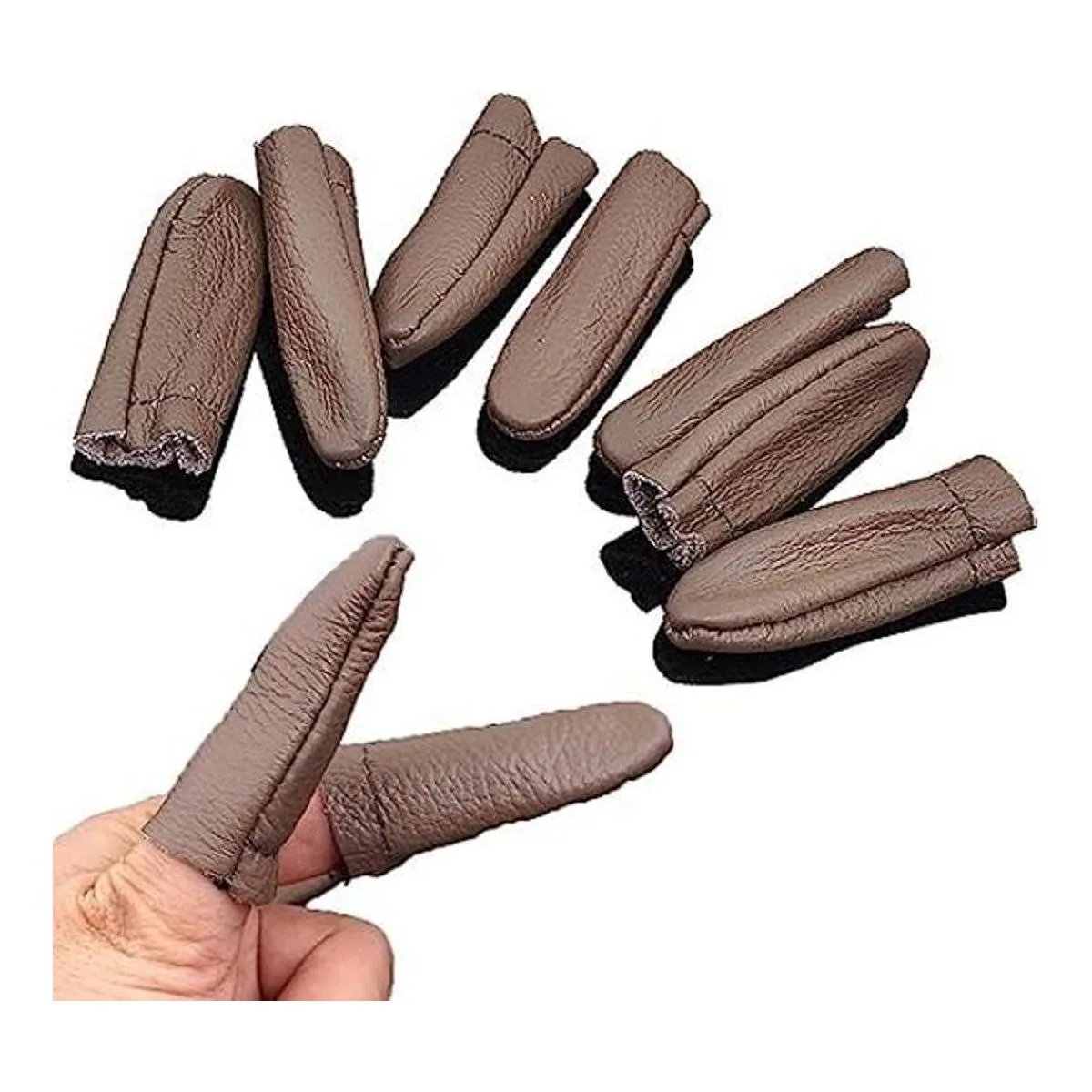 SUKPSY 3 pares de protectores de dedos de cuero para tejer_1