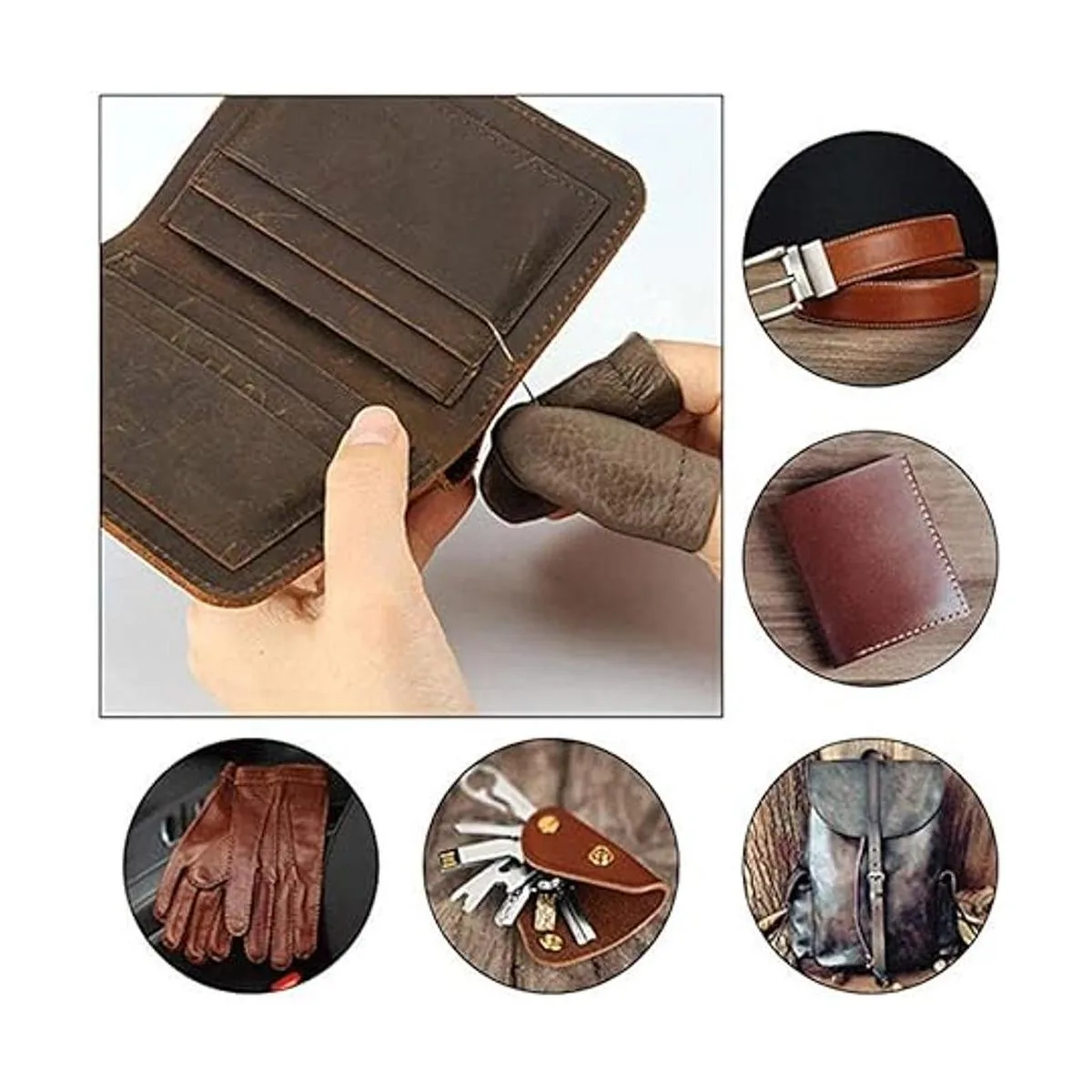 SUKPSY 3 pares de protectores de dedos de cuero para tejer_3