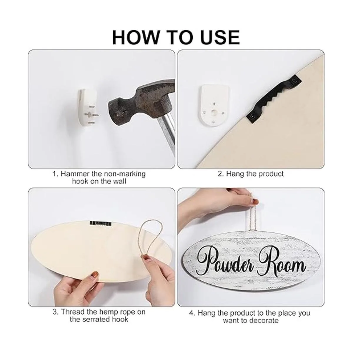 Queekay Letreros de madera rústicos para colgar en la_3