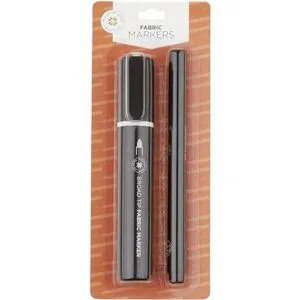 Paquete de 2 marcadores de tela negros punta ancha y_3