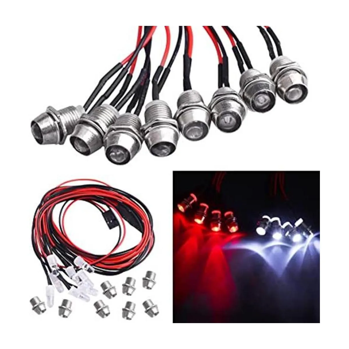 CrazyHobby Kit de faros delanteros de luz LED de 8 ledes_1