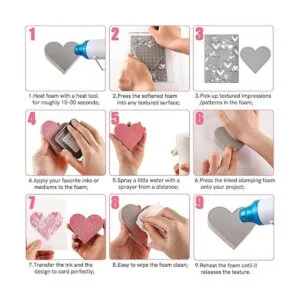 Bloque de espuma reutilizable con estampado de corazones_3