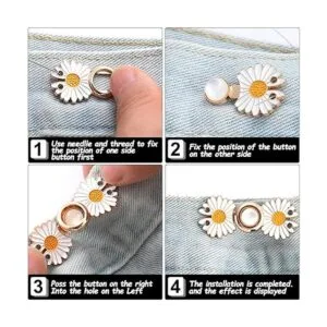 6 botones para vestido de jeans suelto grande clips de_4