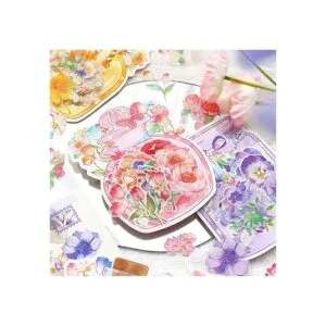 Alideco 120pcs Scrapbook Stickers Set Flowers Plants_3
