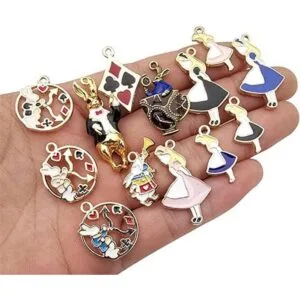 Kinteshun Dijes esmaltados de Alicia reloj de conejo_4