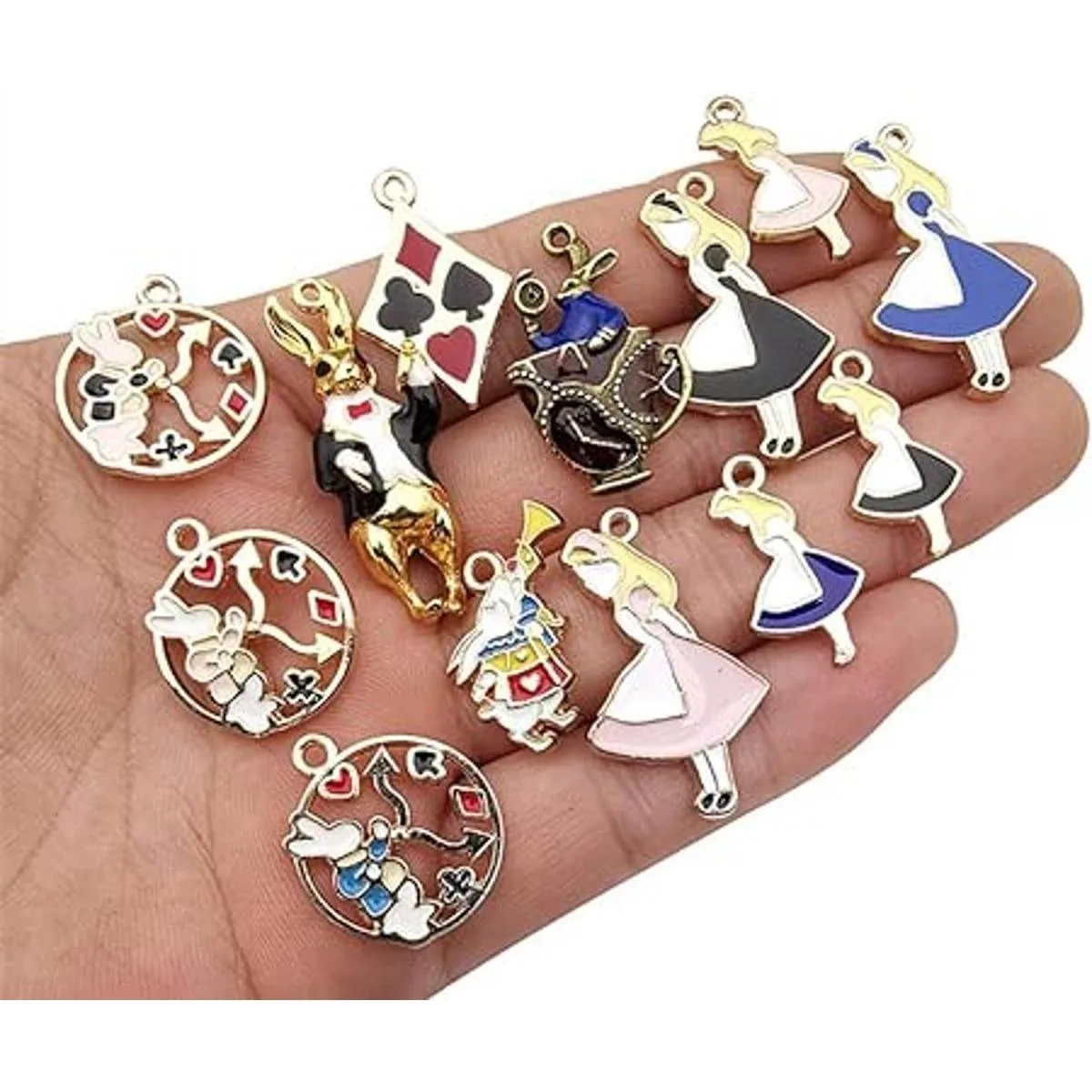 Kinteshun Dijes esmaltados de Alicia reloj de conejo_4