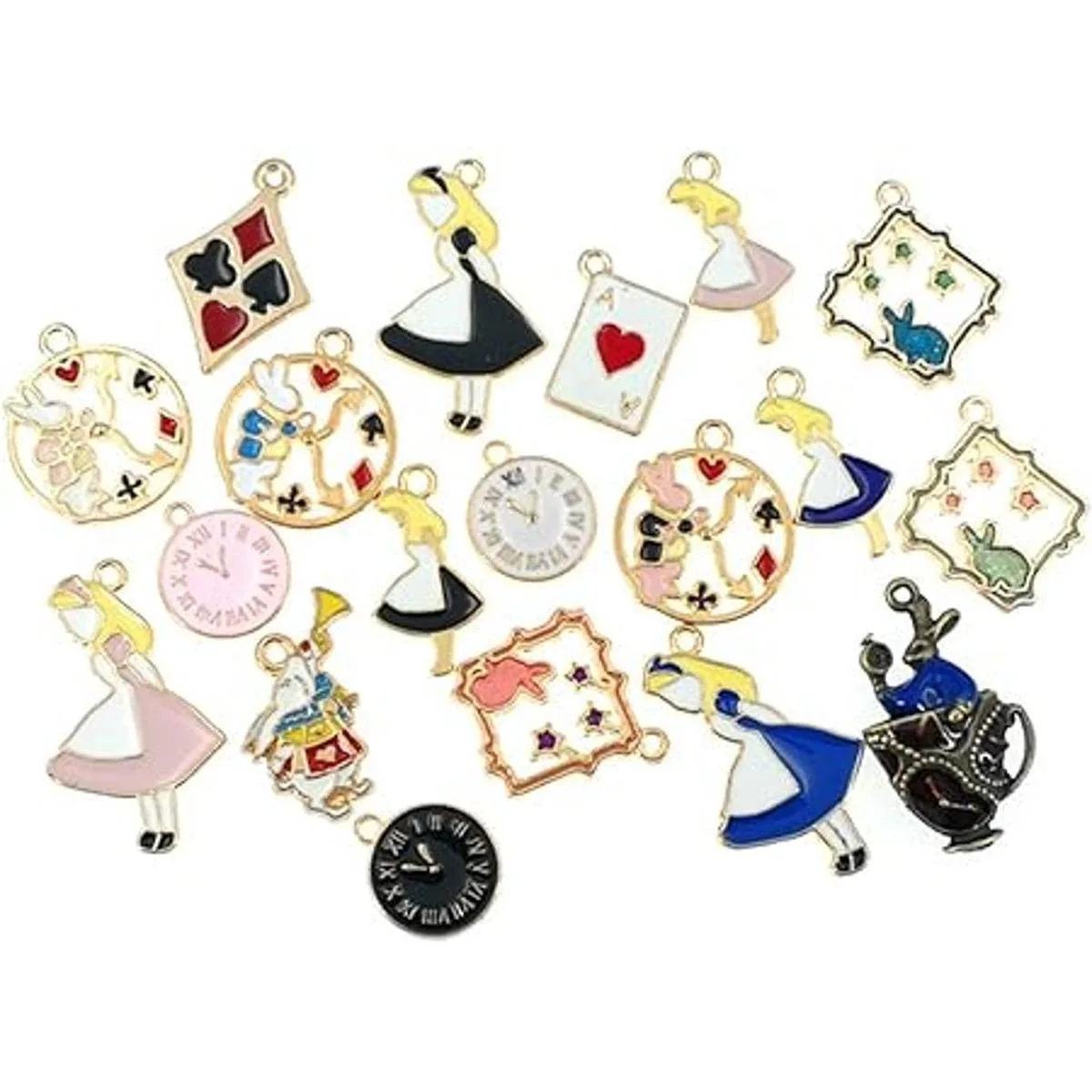 Kinteshun Dijes esmaltados de Alicia reloj de conejo_3