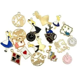 Kinteshun Dijes esmaltados de Alicia reloj de conejo_5