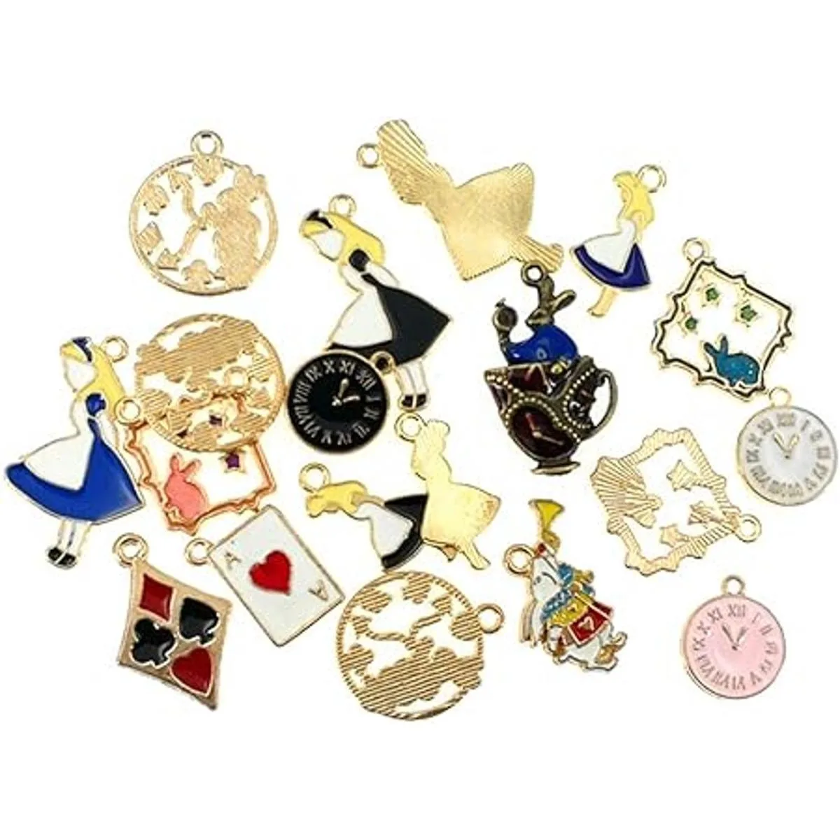 Kinteshun Dijes esmaltados de Alicia reloj de conejo_5